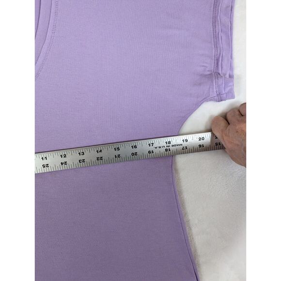 Veronica M Anthropologie Womens Solid Lilac Wide VNeck Spandex/Rayon Top Size M - Picture 3 of 9